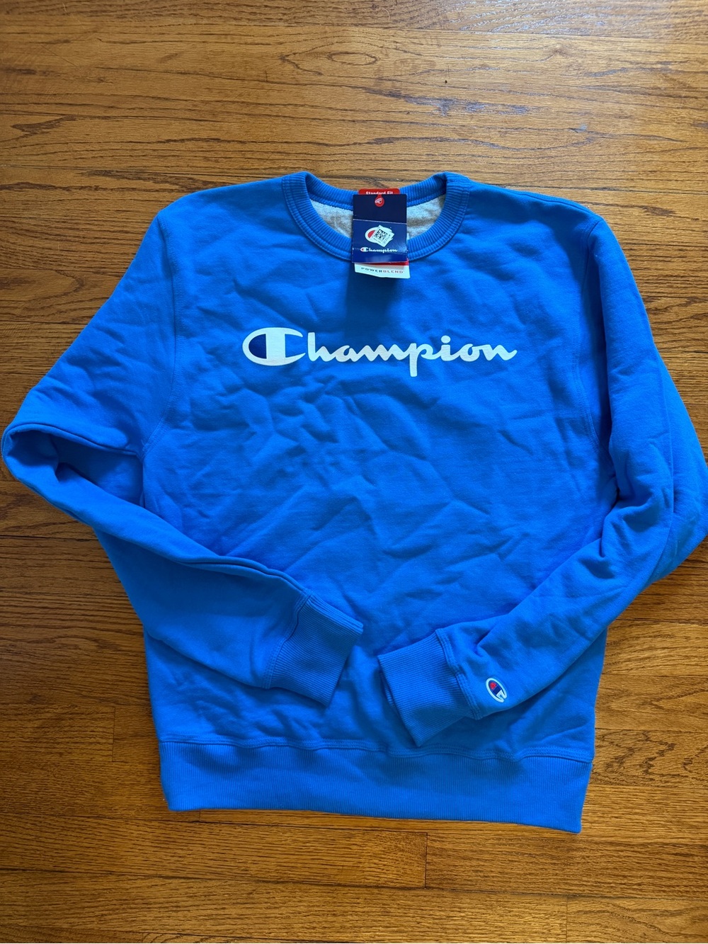 Champion Men's Crewneck Sweatshirt in Royal Blue with White Logo